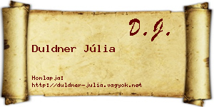 Duldner Júlia névjegykártya